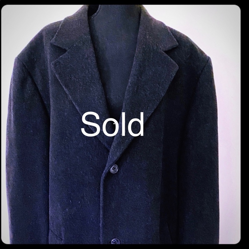 Men’s Full Length Cashmere charcoal gray coat.